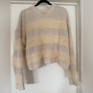 Dreamers Textured Striped Sweater - Cream and Tan